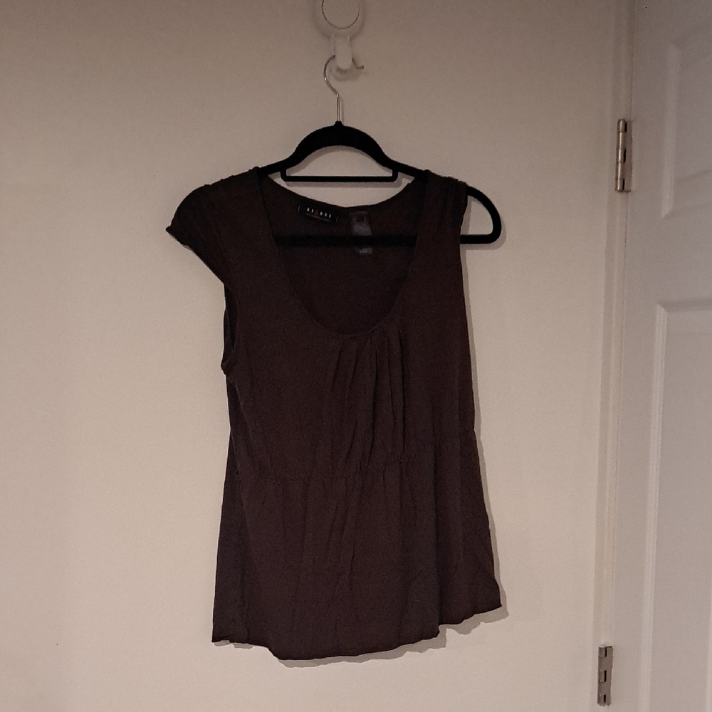 Axcess By A Liz Claiborn Dark Brown Tank Top Size L